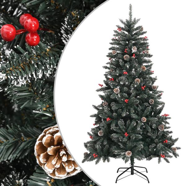 vidaXL Albero di Natale Artificiale con Base Verde 150 cm PVC