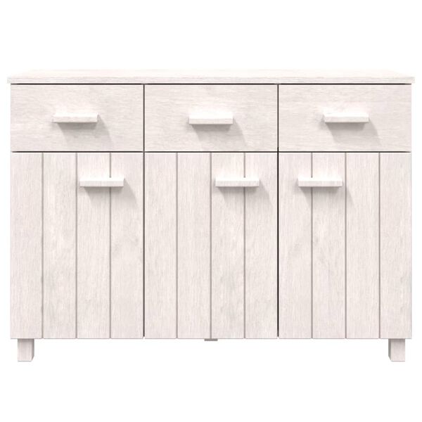 vidaXL Credenza HAMAR Bianca 113x40x80 cm in Legno Massello di Pino