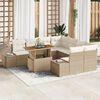 vidaXL Set Divano da Giardino 9 pcs Beige Poly Rattan