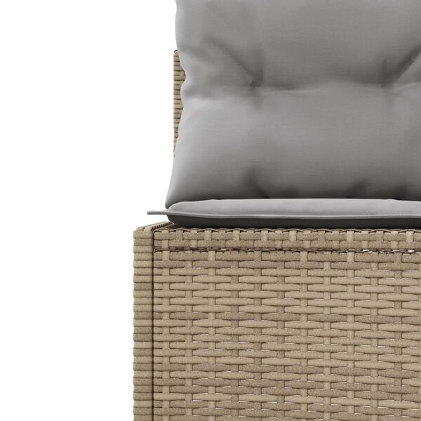 vidaXL Divano da Giardino con Cuscini Semicircolare Beige Polyrattan