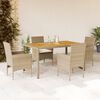 vidaXL Set Pranzo da Giardino 5 pz con Cuscini Beige Polyrattan Acacia