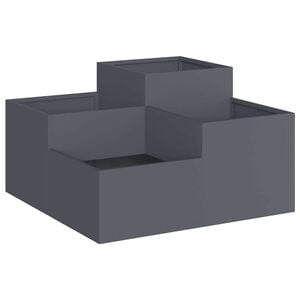 vidaXL Vaso da giardino Antracite 80 x 80 x 48 cm Acciaio