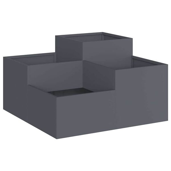 vidaXL Vaso da giardino Antracite 80 x 80 x 48 cm Acciaio