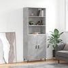 vidaXL Credenza Grigio Cemento 69,5x34x180 cm in Legno Multistrato