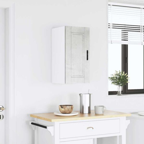 vidaXL Pensile da Cucina Porto Grigio Cemento in Legno Multistrato