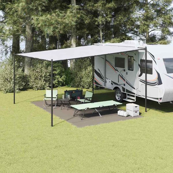 vidaXL Tappeto da Tenda Grigio chiaro 500 &times; 300 cm Polietilene