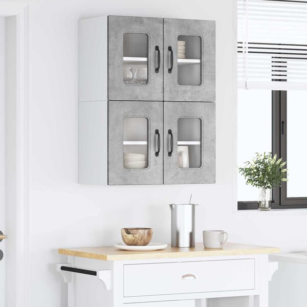 vidaXL Mobile da cucina Kalmar 2 pcs Grigio cemento 60 x 31 x 40 cm