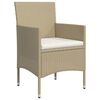 vidaXL Set da Pranzo da Giardino 5 pz con Cuscini Beige e Nero