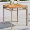 vidaXL Tavolo Giardino Beige Misto 38x38x42 cm Polyrattan Legno Acacia