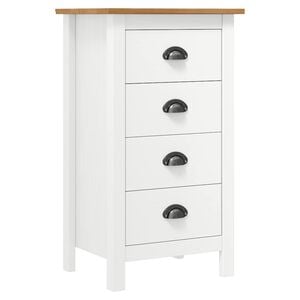 vidaXL Credenza Hill Bianca 46x35x80 cm in Legno Massello di Pino