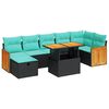 vidaXL Set Divano da Giardino 8pz con Cuscini Grigio Polyrattan Acacia
