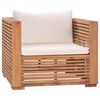 vidaXL Set Divani da Giardino 7 pz con Cuscini Crema in Legno di Teak