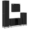 vidaXL Set di mobili per il bagno 4 pcs Rovere Nero Legno multistrato