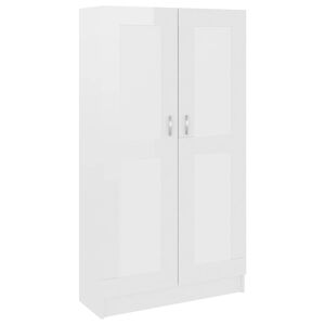 vidaXL Libreria Bianco Lucido 82,5x30,5x150 cm in Legno Multistrato