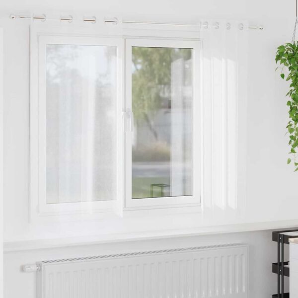 vidaXL Tenda in Velo con tende 2 pcs Bianco 175 x 140 cm Poliestere