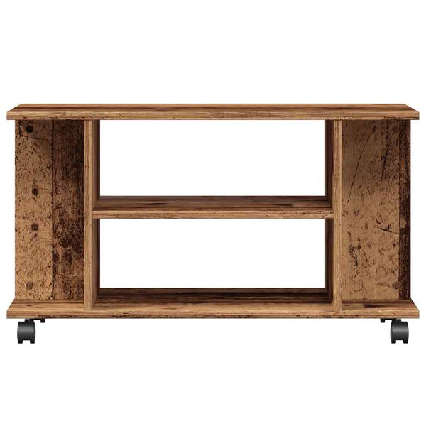 vidaXL Mobile TV con Ruote Legno Antico 80x40x45 cm Legno Multistrato