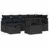 vidaXL Set Divano da Giardino con cuscino 7 pcs Nero Poly Rattan