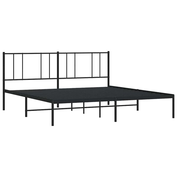 vidaXL Giroletto con Testiera in Metallo Nero 183x213 cm
