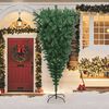 vidaXL Albero di Natale Capovolto con Supporto Verde 240 cm in PVC