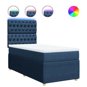 vidaXL Giroletto a Molle con Materasso Blu 80x200 cm inTessuto