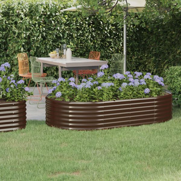 vidaXL Letto Giardino Acciaio Zincato 175x100x36 cm Marrone