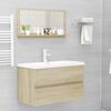 vidaXL Specchio da Bagno Rovere Sonoma 80x10,5x37 cm Legno Multistrato