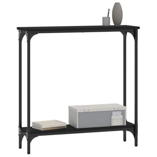 vidaXL Tavolino Consolle Nero 75x22,5x75 cm in Legno Multistrato