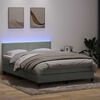 vidaXL Letto a Molle con Materasso e LED Grigio Chiaro 160x210cm Velluto