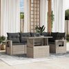 vidaXL Set Divano da Giardino 6pz con Cuscini Grigio Chiaro Polyrattan