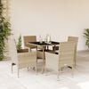vidaXL Set da Pranzo da Giardino 5 pz con Cuscini Polyrattan e Vetro
