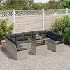 vidaXL Set Divano da Giardino 10 pcs Grigio chiaro polyrattan