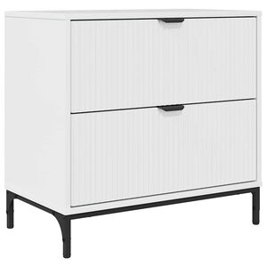 vidaXL Comodino Bianco lucido 63.5 x 36 x 61 cm Legno multistrato