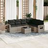 vidaXL Set Divani da Giardino 7pz con Cuscini Grigio Chiaro Polyrattan