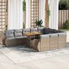 vidaXL Set Divani da Giardino 11 pz con Cuscini Beige in Polyrattan