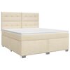 vidaXL Letto box spring con materasso Crema 140 x 200 cm Tessuto