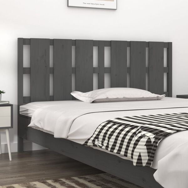 vidaXL Testiera per Letto Grigia 185,5x4x100 cm Legno Massello di Pino