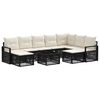 vidaXL Set Divano da Giardino 10 pz Nero polyrattan