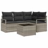 vidaXL Set di divani 5 pcs Grigio chiaro polyrattan