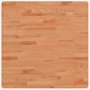 vidaXL Piano per Tavolo 70x70x1,5 cm Quadrato Legno Massello di Faggio