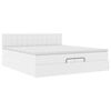 vidaXL Struttura Letto Pouf con Materassi Bianco 200x200 cm Similpelle