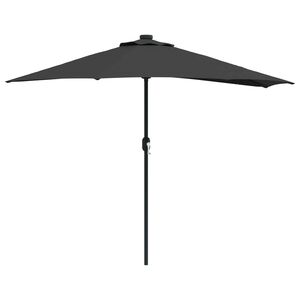 vidaXL Ombrello da giardino Nero 294 x 150 x 224 cm
