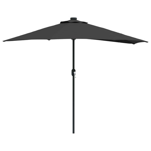 vidaXL Ombrello da giardino Nero 294 x 150 x 224 cm