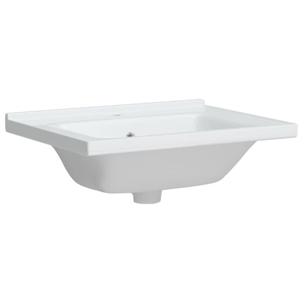 vidaXL Lavandino da Bagno Bianco 61x48x19,5cm Rettangolare in Ceramica