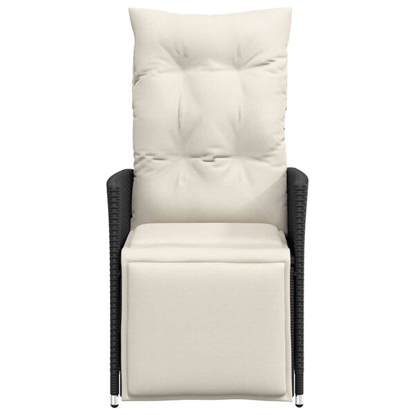 vidaXL Sedie Reclinabili da Giardino 2 pz con Cuscini Nero Polyrattan