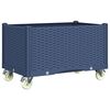 vidaXL Fioriera da Giardino con Ruote Grigio Blu 80x50x54 cm in PP