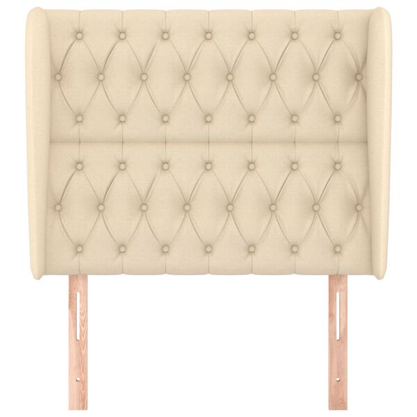 vidaXL Testiera ad Orecchio Crema 93x23x118/128 cm in Tessuto