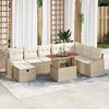 vidaXL Set Divano da Giardino 9 pcs Beige polyrattan