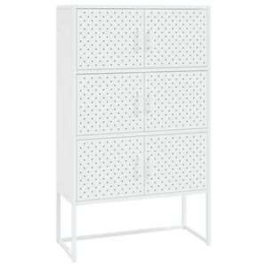 vidaXL Credenza Alta Bianca 80x35x135 cm in Acciaio