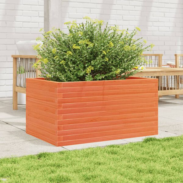 vidaXL Fioriera Giardino Marrone Cera 90x60x46 cm Legno Massello Pino