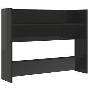 vidaXL Scarpiera a Muro Nero Lucido 80x18x60 cm in Legno Multistrato